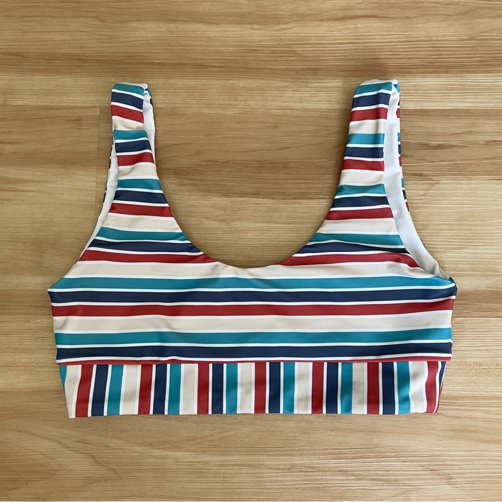 Kohela Striped Multicolor Bralette Bikini Top Women’s Size XS - Preowned, Clean